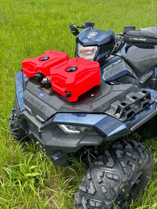 Atv Front Rack Mod Polaris Sportsman ATV Front rack gas caddy plate – South Simcoe Machine